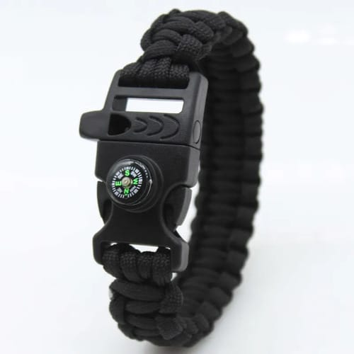 Pulsera de Supervivencia Paracord 4mm Militar con Silbato y Raspador. Ideal para Emergencias, Aventura, Hombre y Mujer.